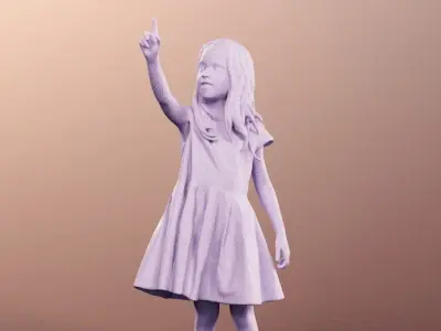 Leonie 12337-02 - Girl Pointing Statue Low-poly 3D model