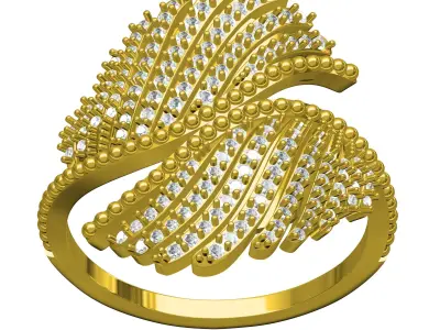 Angels Wings Diamond Engagement Ring 3D print model