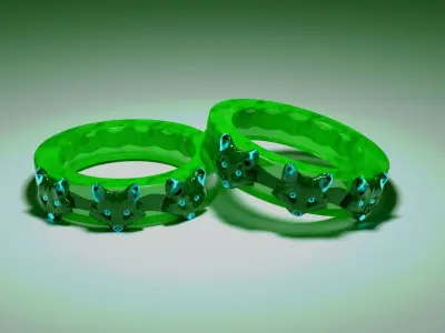 Bag and rings 3D model