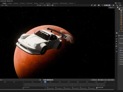 Space Car Free Scene 3D model