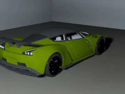 Russian super car Low-poly 3D model