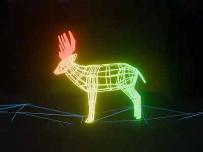 Abstract Deer RGB Animation 3D model