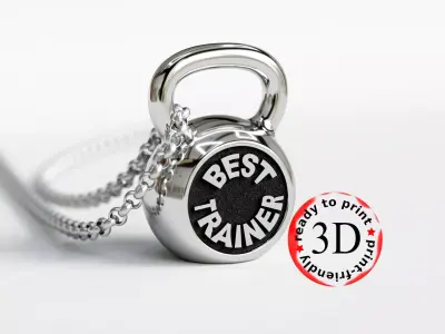 Kettle bell pendant for the best trainer 3D print model