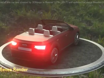 City Car 84 SUV Cabrio Open Type-B Brown Low-poly 3D model