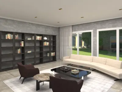 Living Room Modern Interior Design Scene 3d Model Free 3D model