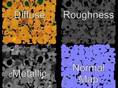 Emerald Leaf Necklace model pack Low-poly 3D model