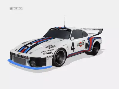 Porsche 935 001 1976 Low-poly 3D model