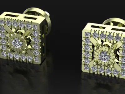 square earrings 3D print model