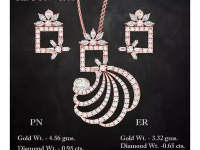 Pendant Earrings combo - 1140 3D print model