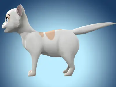 Cartoon Cat Low-poly 3D model