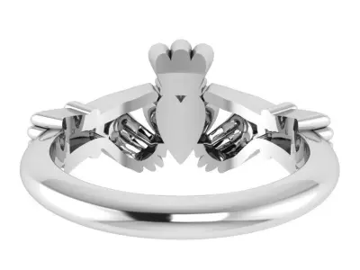 Hand Heart Crown Ring 1549 3D print model