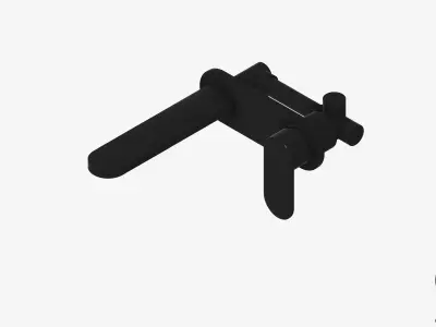 Wall Mixer Set - Luxury - Chip - Bath Low-poly 3D model