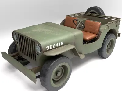Military Vehicle of World War II Low-poly 3D model