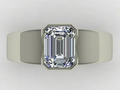 Emerald ring 3D print model purchase