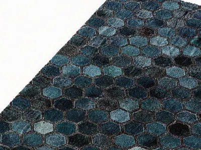 Restoration Hardware Hexa Hide Rug - Navy 3D model