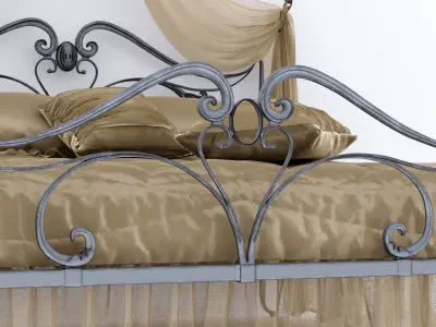 Art Nouveau Style Bed 3D model