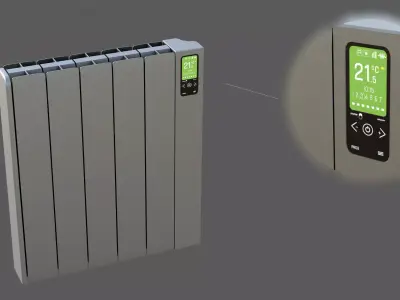 Electric heater Low-poly 3D model