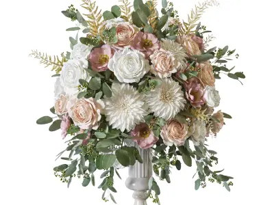 Flower Set 122 big bouquet 3D model