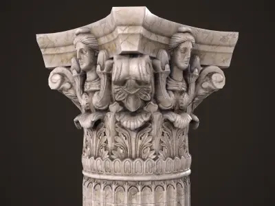 Corinthian Order Hight Low Poly Low-poly 3D model