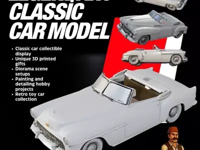 Classic Convertible Car Model V4  Collectible 3D Design 3D print model
