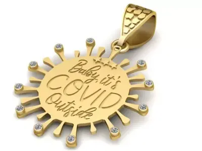 COVID VIRU S  PENDANT 3D PRINTABLE MODEL  3D print model