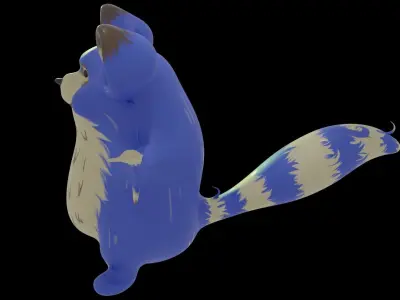 Blue monkey toon style 1  Low-poly 3D model