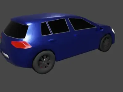 Low Poly Car volkswagen golf Low-poly 3D model
