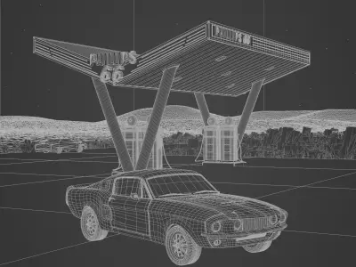 Fuel pump scene 3D model