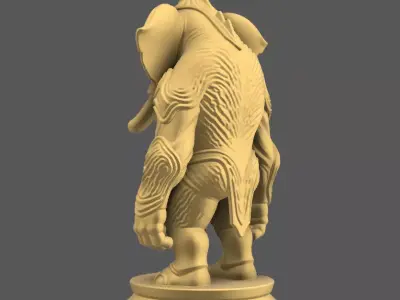 Organic Elephant Chess Piece STL File 3D print model