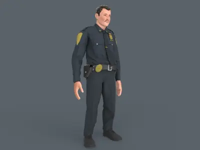 Police Man Low-poly 3D model