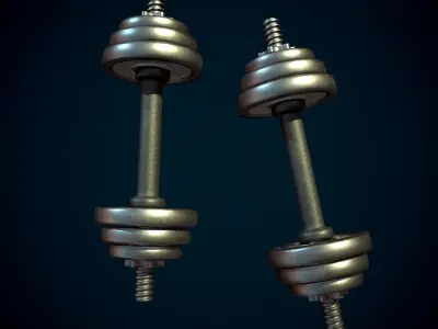 Game Ready Dumbbells two Low-poly 3D model