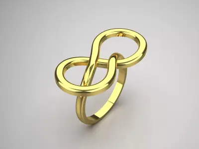 Gold ring with love knot design model gr0011 3D print model