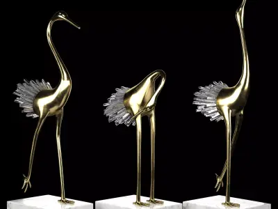 Flamingo Ornament Luxury Decor 3D model