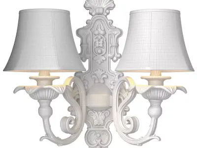 Golden sconce in classic style Wall lamp Double Light  3D model