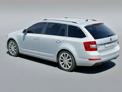 Low Poly Skoda Octavia Combi 2013 Game-Ready  Low-poly 3D model