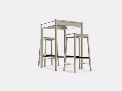 RONNINGE - RONNINGE Bar table and 2 bar stools Low-poly 3D model