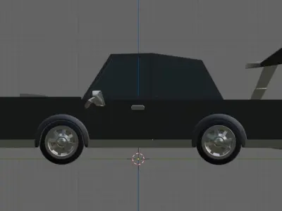 Low-poly Black Old Car Free low-poly 3D model