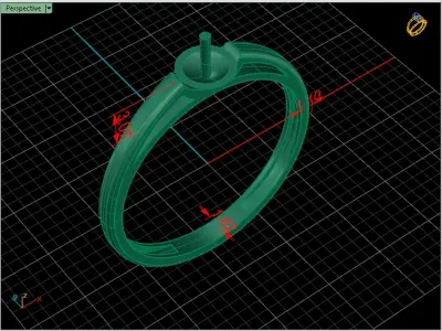 Pearl Solitaire Ring  5 or 5 5mm for Gold or Silver 3D print model