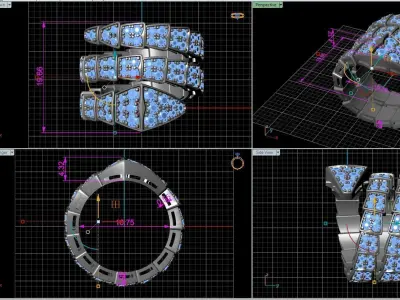 BVLGARI snake diamonds ring 3D print model