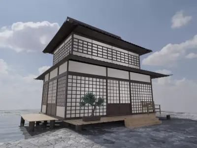 Japanese paper house 3D model