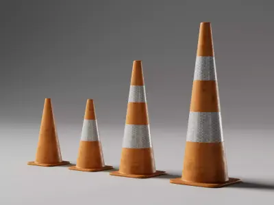 Traffic Cones Pack 3D model
