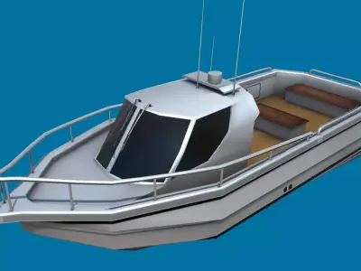 Cruiser Boat Low-poly 3D model