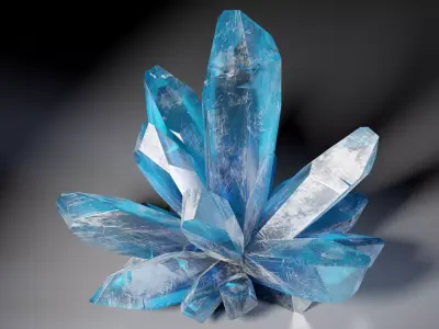 Blue Ice Crystal Low-poly 3D model