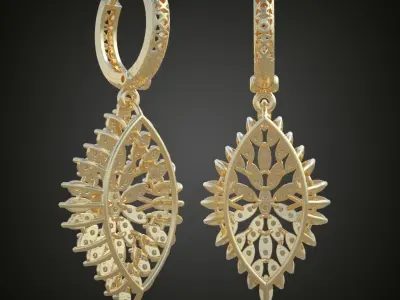 Earring 3D model 3D printable model 0105-10 Free 3D print model