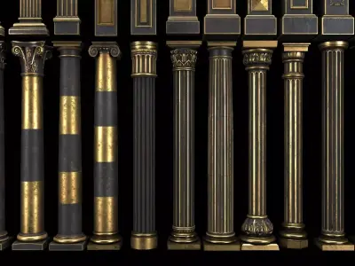 4K Classic Columns   Low-poly 3D model