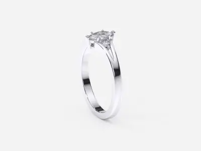 ZDR0163 engagement ring with marquise cut diamond 3D print model