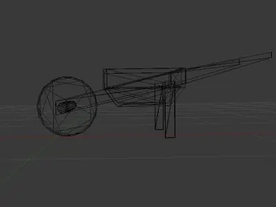 Low Poly Barrow wooden wheelbarrow Low-poly 3D model