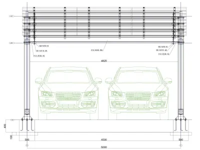 12 kWp Solar Carport Project Type 1 3D model