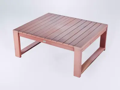 Low Poly Wooden Garden Table - Outdoor Asset 3D model