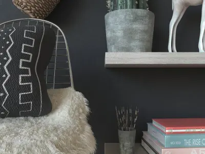 Modern Interior Decoration Set 02 3D model